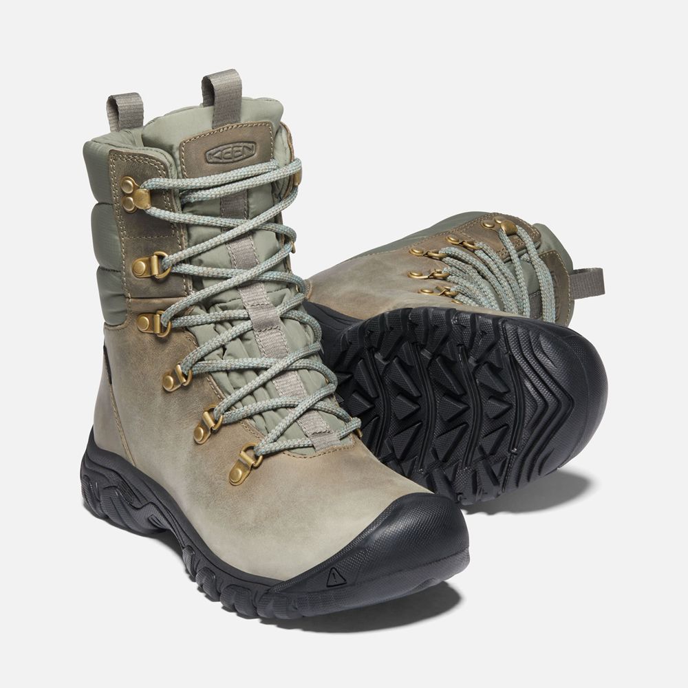 Bottes de Randonnée Keen Femme Vert Olive | Greta Waterproof | SQBPV-8347